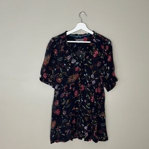 Anthropologie Floral Print Blouse Size L